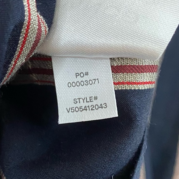 Vince Textured Striped Long-sleeve Button Up Linen Silk Blend Blouse size Small - Picture 12 of 14